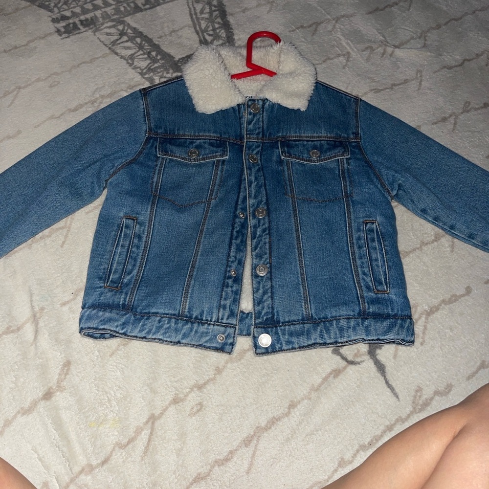 Zara Kids Denim Jacket with Cream Collar